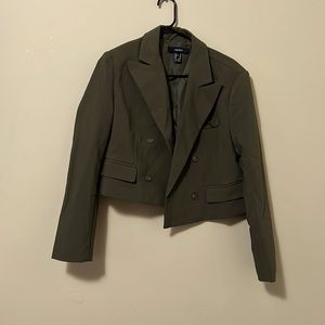 NWOT - Forever 21 - cropped olive/army green blazer - Size M